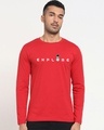 Shop Men's Red Explore Minimal Typography T-shirt-Front