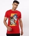 Shop Men's Red Fighter Z Longline Graphic Printed T-shirt-Front