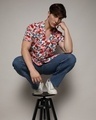 Shop Men's White & Red Floral Printed Relaxed Fit Shirt-Full