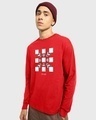 Shop Men's Red Focus Blocks Graphic Printed Oversized T-shirt-Front