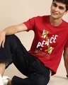 Shop Men's Red Foster Peace Typography T-shirt-Design