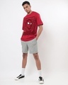 Shop Men's Red Friendly Neighbour Graphic Printed Oversized T-shirt