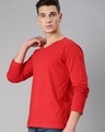 Shop Men's Red Full Sleeve V Neck T-shirt-Design