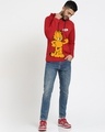 Shop Men's Red Garfield Graphic Printed Hoodie T-shirt-Design