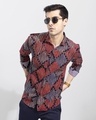 Shop Men's Red Geometric Printed Slim Fit Shirt