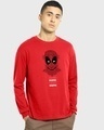 Shop Men's Red Good Bad Deadpool Graphic Printed Oversized T-shirt-Front