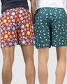 Shop Pack of 2 Men's Red & Green All Over Printed Boxers-Full