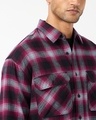 Shop Men's Burgundy & Grey Checked Oversized Shirt