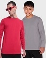 Shop Pack of 2 Men's Red & Grey T-shirt-Front