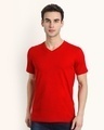 Shop Men's Red Half Sleeve V Neck T-shirt-Front