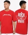 Shop Men's Red Hard Rock Graphic Printed Oversized T-shirt-Front