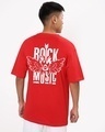 Shop Men's Red Hard Rock Graphic Printed Oversized T-shirt-Design