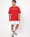 Shop Men's Red Hard Rock Graphic Printed Oversized T-shirt