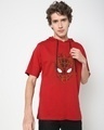 Shop Men's Red Hola Peter Hoodie Graphic Printed Oversized T-shirt-Front