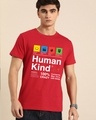 Shop Men's Red Human Kind Typography T-shirt-Front