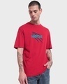 Shop Men's Red Hunter Graphic Printed Oversized T-shirt-Full
