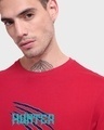 Shop Men's Red Hunter Graphic Printed Oversized T-shirt
