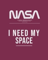 Shop Men's Red I Need My Space NASA Typography Oversized Hoodie