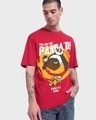 Shop Men's Red Just Got Panda'd Graphic Printed Oversized T-shirt-Front