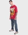 Shop Men's Red Just Got Panda'd Graphic Printed Oversized T-shirt