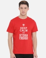 Shop Men's Red Keep Calm Typography T-shirt-Front