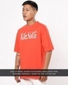 Shop Men's Red Kolkata Doodle Typography Oversized T-shirt-Design