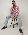 Shop Men's Red & Lavender All Over Abstract Printed Shirt-Full