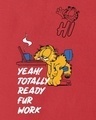 Shop Men's Red Lazy Garfield Graphic Printed Oversized T-shirt