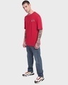 Shop Men's Red Living Cool Graphic Printed Oversized T-shirt