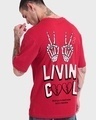 Shop Men's Red Living Cool Graphic Printed Oversized T-shirt-Front