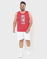 Shop Men's Red Marvel Typography Plus Size Vest-Full