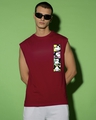 Shop Men's Red Mickey faces Graphic Printed Boxy Fit Vest-Front