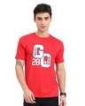 Shop Men's Red Mickey Mouse Go 28 Typography T-shirt-Front