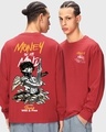 Shop Men's Red Money Mind Graphic Printed Oversized T-shirt-Front