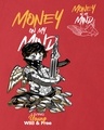 Shop Men's Red Money Mind Graphic Printed Oversized T-shirt