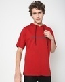 Shop Men's Red Moon Knight Back Graphic Printed Oversized Hoodie T-shirt-Front