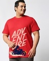 Shop Men's Red Moon Rider Plus Size Typography T-shirt-Front
