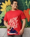 Shop Men's Red Moon Rider Plus Size Typography T-shirt-Front