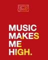 Shop Men's Red Music Makes Me High Typography T-shirt