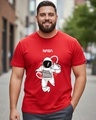 Shop Men's Red NASA Astronaut Graphic Printed Plus Size T-shirt-Front