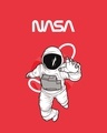 Shop Men's Red NASA Astronaut Graphic Printed T-shirt-Full