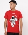 Shop Men's Red NASA Astronaut Graphic Printed T-shirt-Front