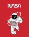 Shop Men's Red NASA Astronaut Graphic Printed T-shirt-Full