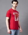 Shop Men's Red Never Give Up Typography Slim Fit T-shirt-Full