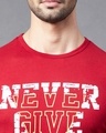 Shop Men's Red Never Give Up Typography Slim Fit T-shirt