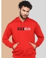 Shop Men's Red New Delhi Typography Hoodie-Front