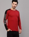 Shop Men's Red Next Level Typography Slim Fit T-shirt-Full