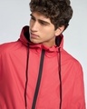 Shop Men's Red Oversized Hooded Windcheater Jacket