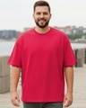 Shop Men's Red Oversized Plus Size T-shirt-Front