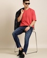 Shop Men's Red Oversized T-shirt-Full